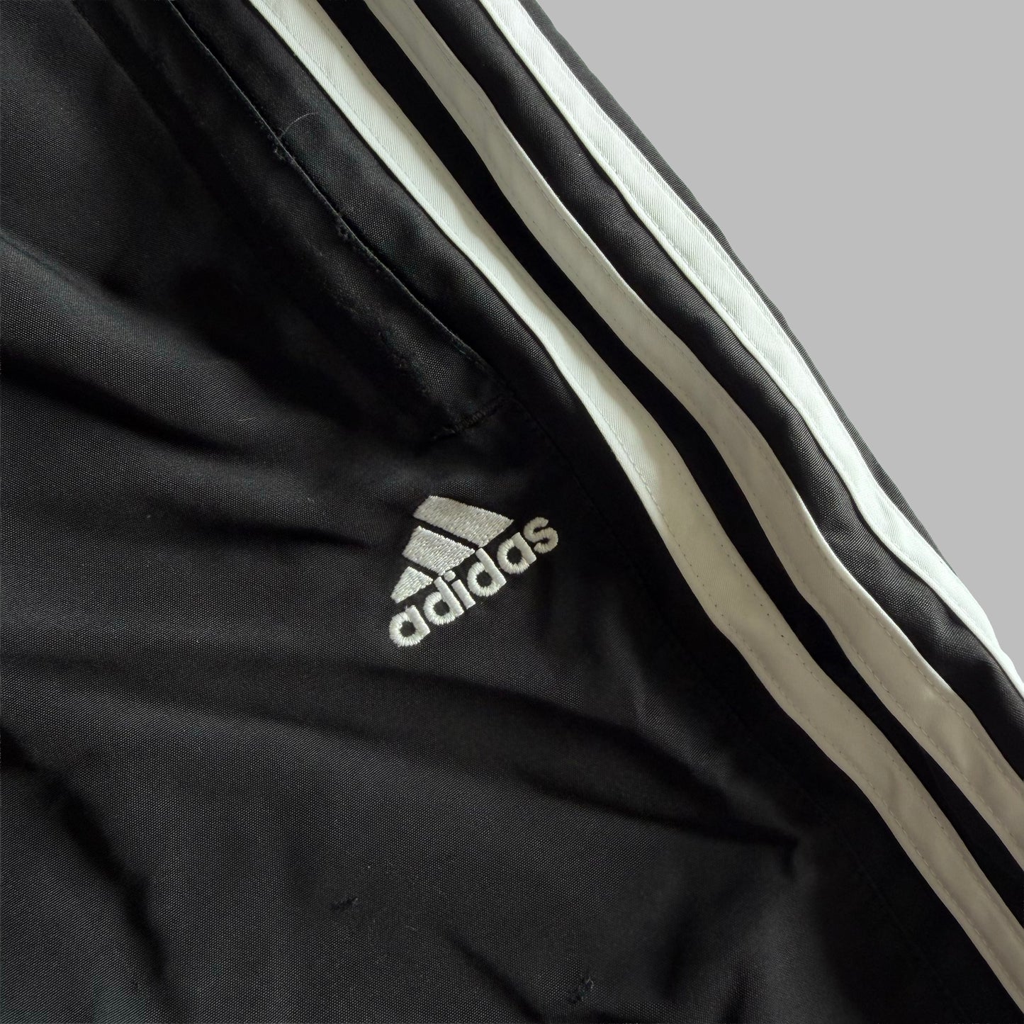 Y2K Adidas Three Stripe Parachute Track Pants - M