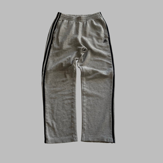 Y2K Adidas Three Stripe Wide Leg Heavyweight Track Pants - S