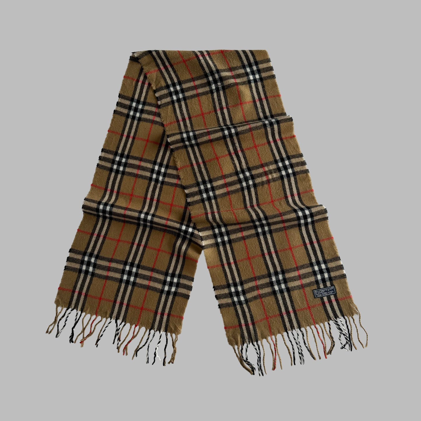 90s Burberry Lambswool Nova Check Scarf