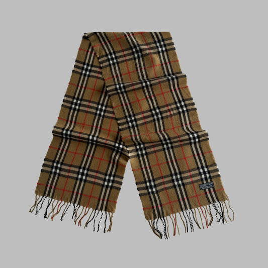 90s Burberry Lambswool Nova Check Scarf