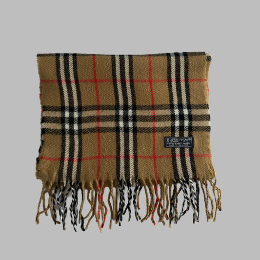 90s Burberry Lambswool Nova Check Scarf
