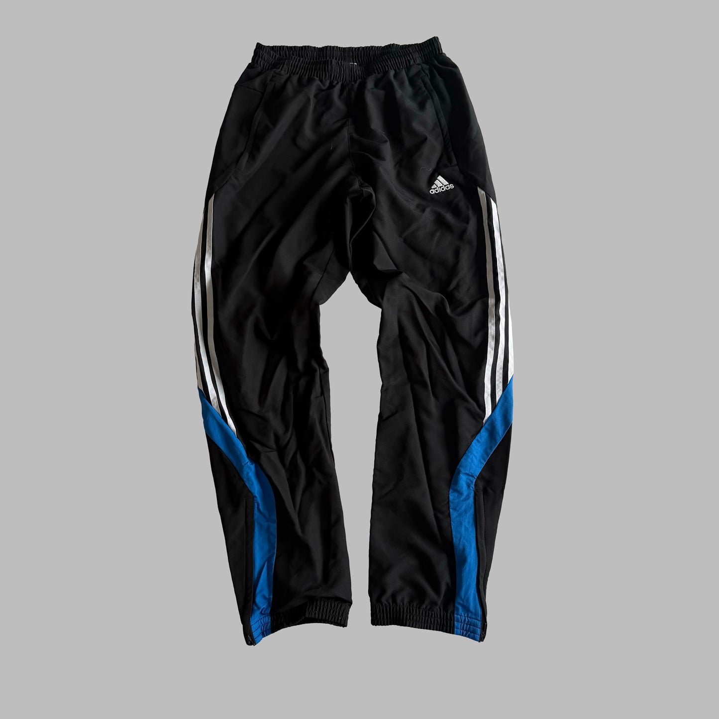 Y2K Adidas Three Stripe Baggy Track Pants - S