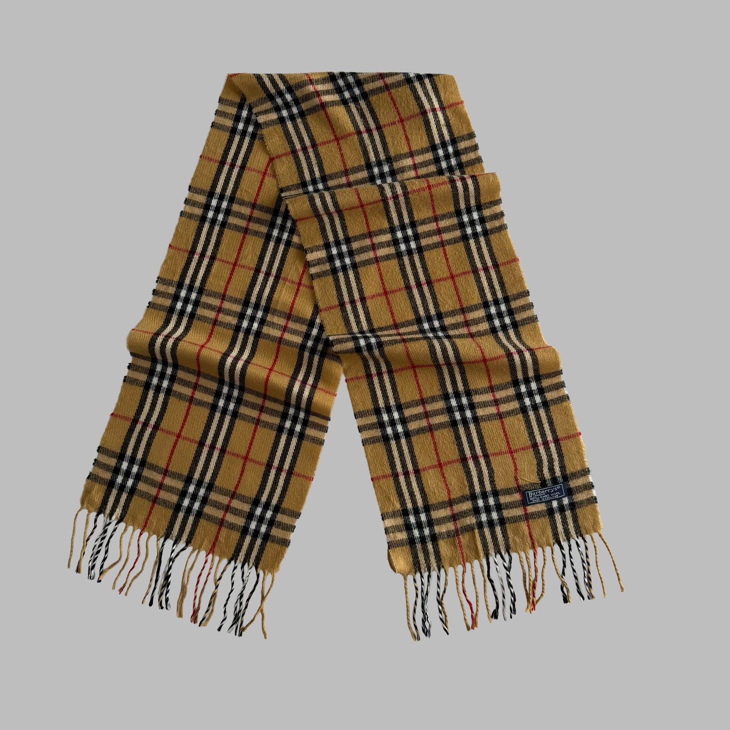 90s Burberry Lambswool Nova Check Scarf