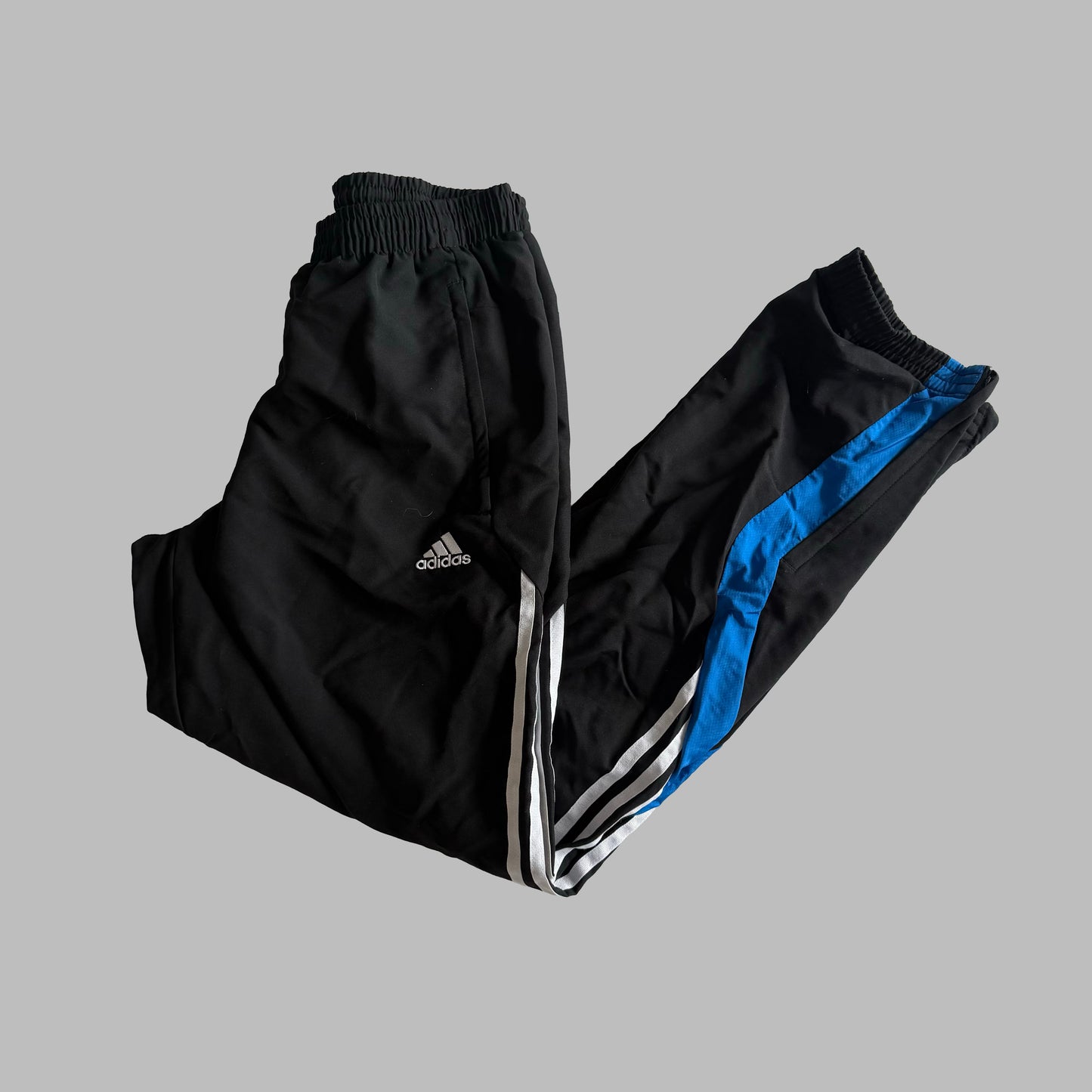 Y2K Adidas Three Stripe Baggy Track Pants - S