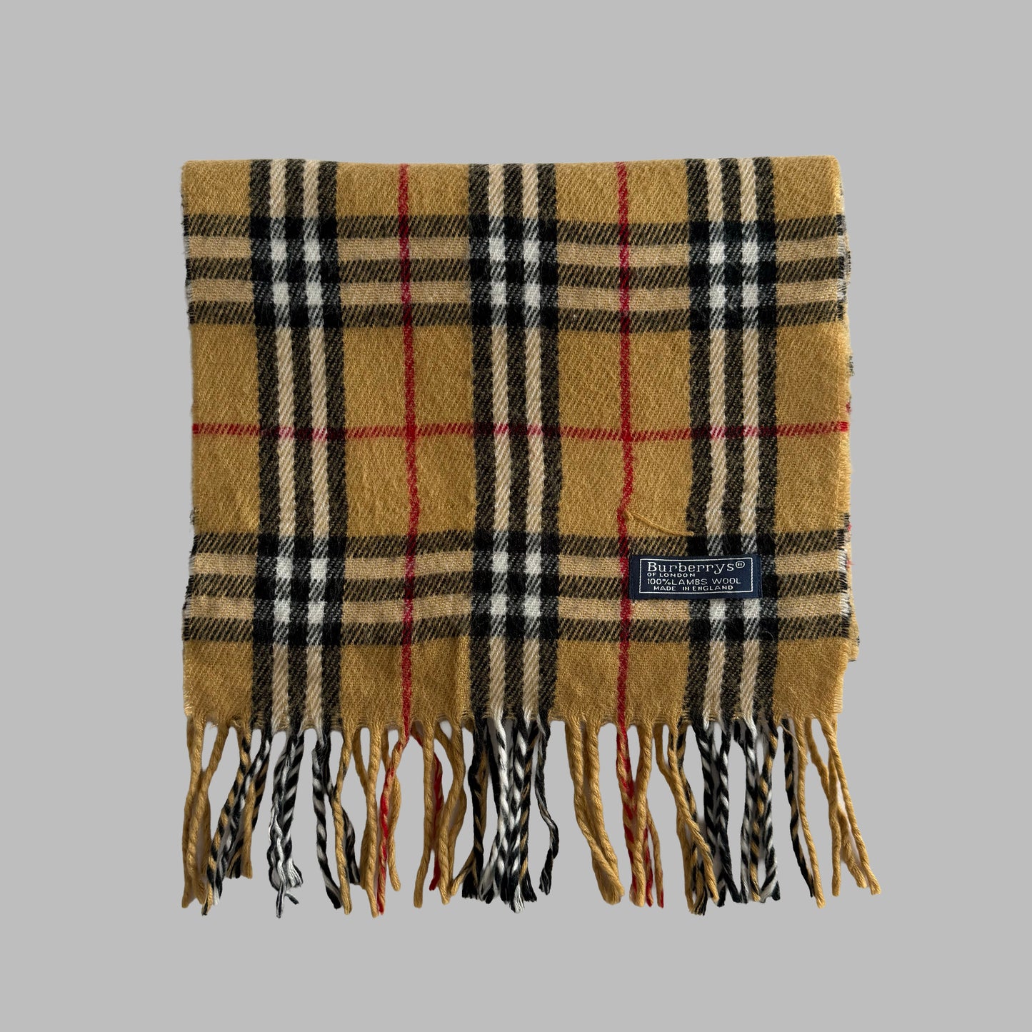 90s Burberry Lambswool Nova Check Scarf