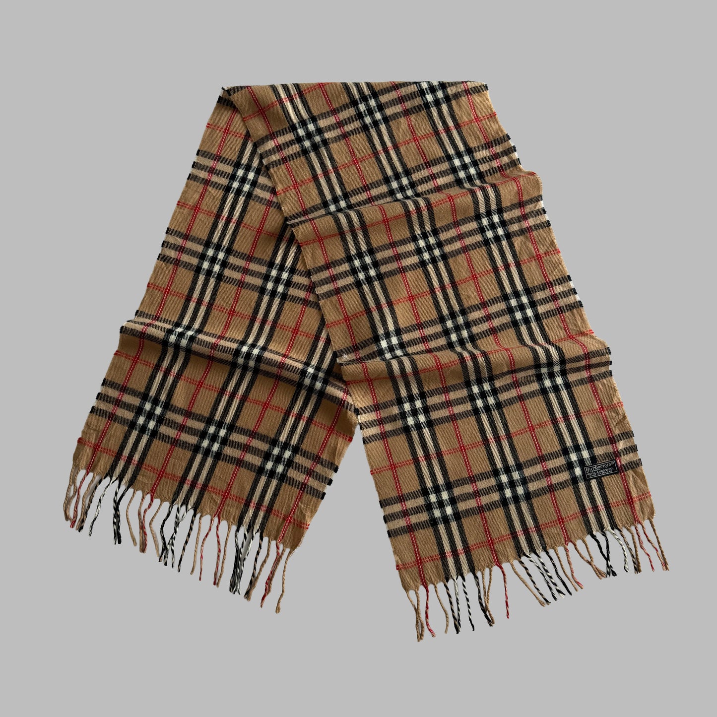 90s Burberry Lambswool Nova Check Scarf
