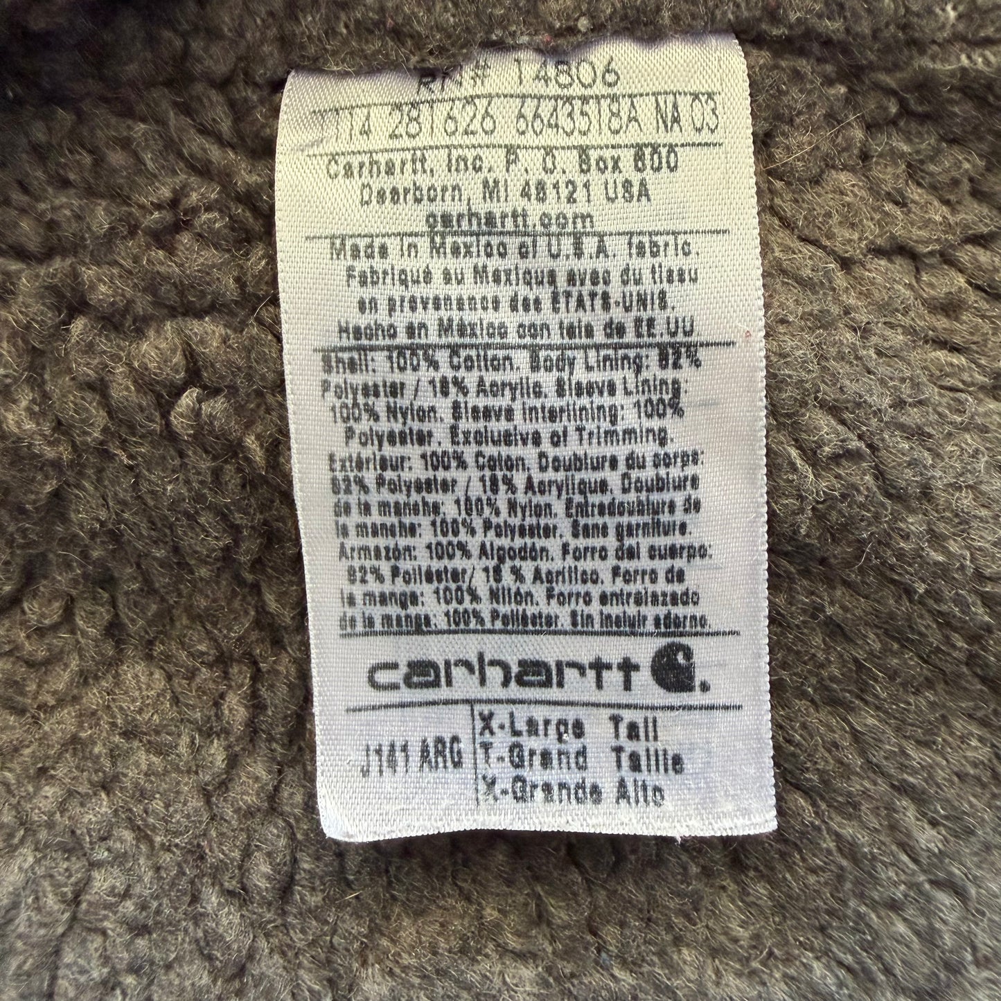 Y2K Carhartt Sherpa-lined Hooded Work Jacket - XL