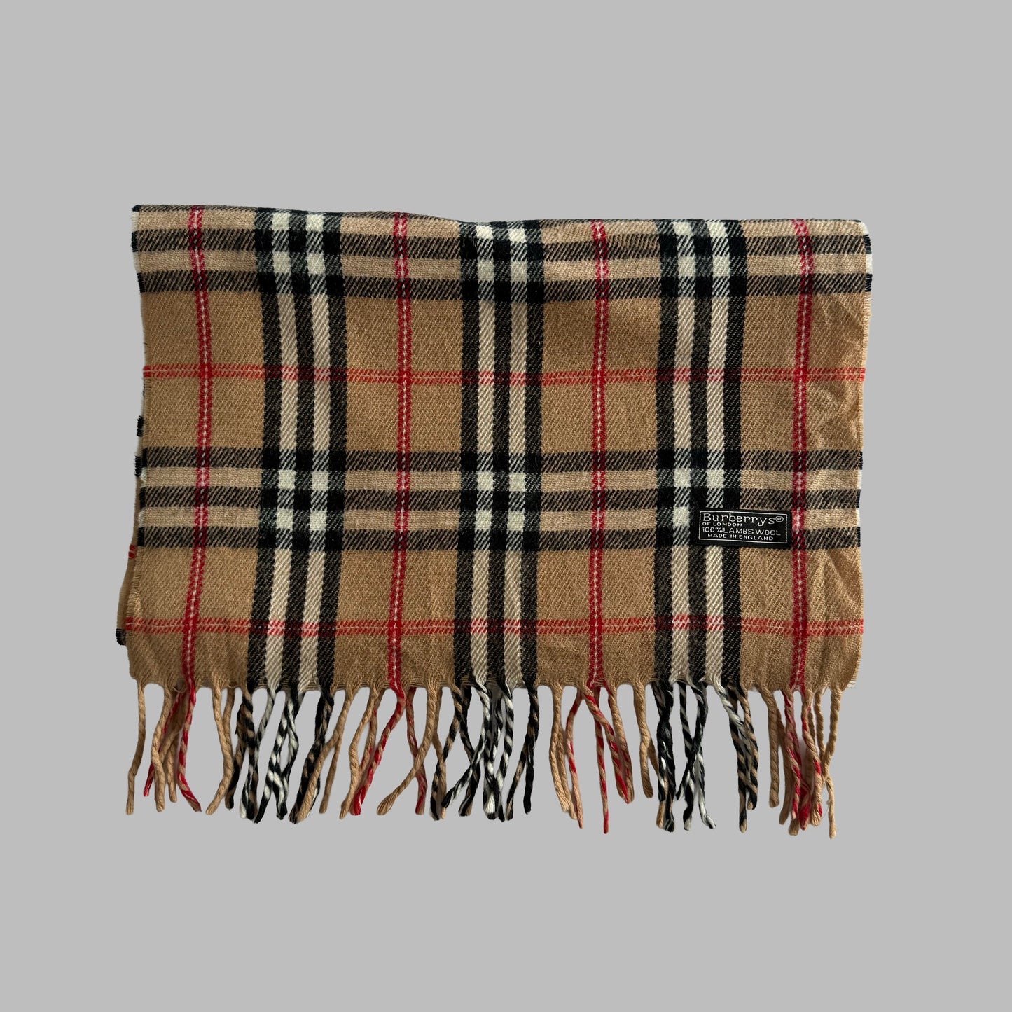 90s Burberry Lambswool Nova Check Scarf