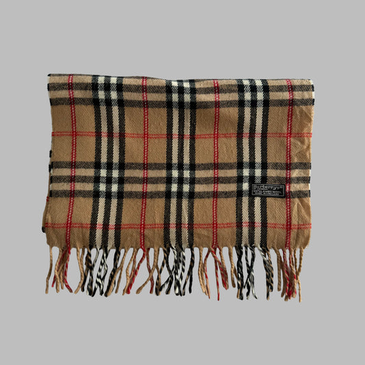 90s Burberry Lambswool Nova Check Scarf