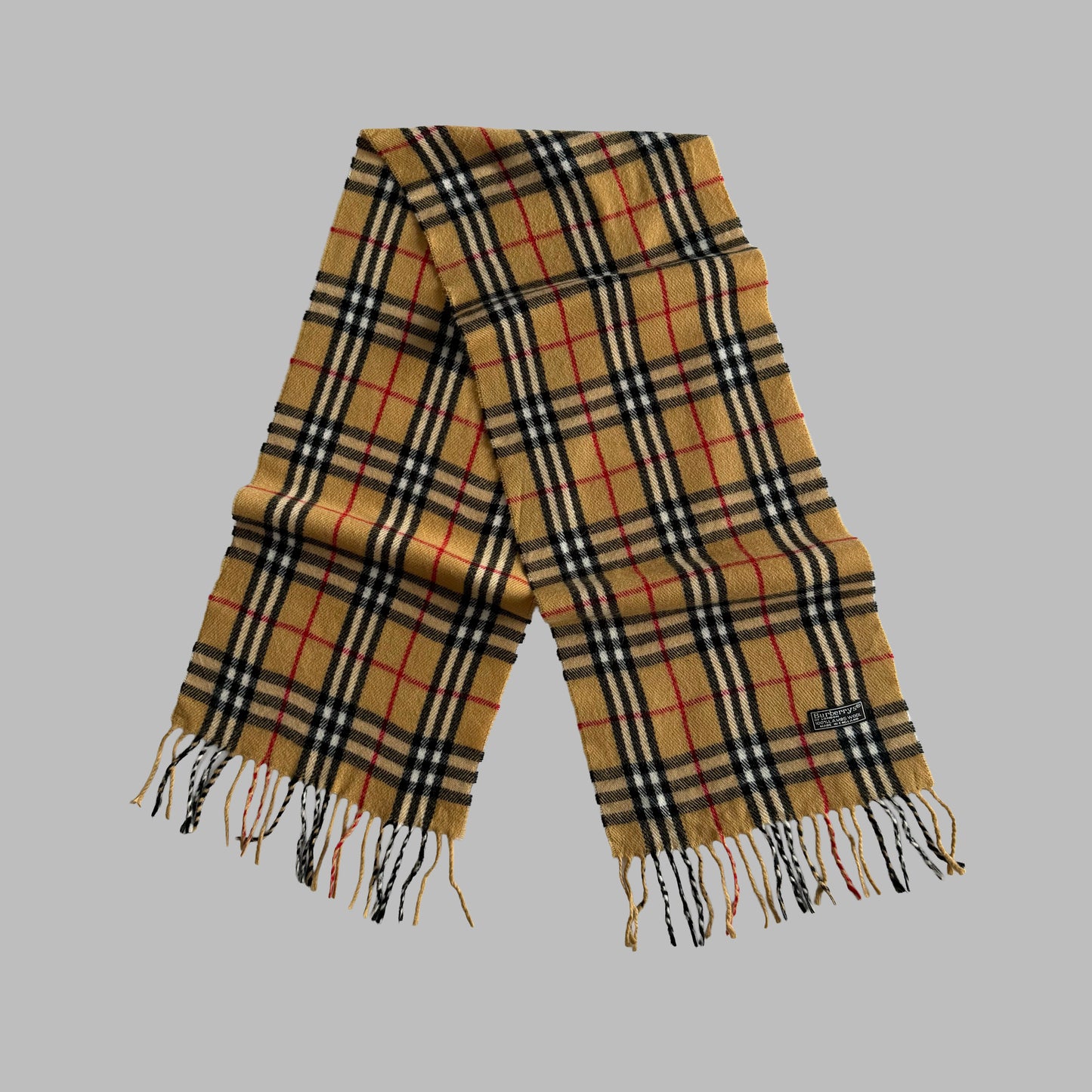 90s Burberry Lambswool Nova Check Scarf