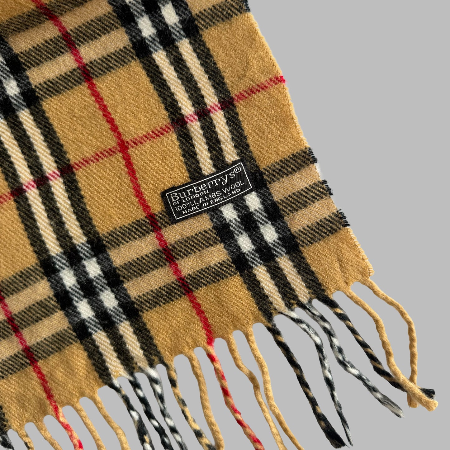 90s Burberry Lambswool Nova Check Scarf