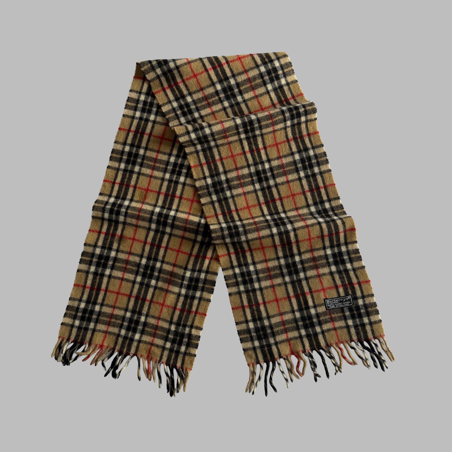 90s Burberry Lambswool Nova Check Scarf