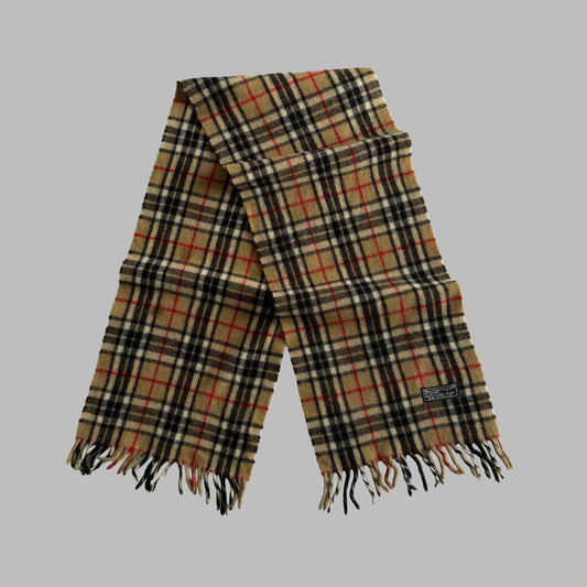 90s Burberry Lambswool Nova Check Scarf