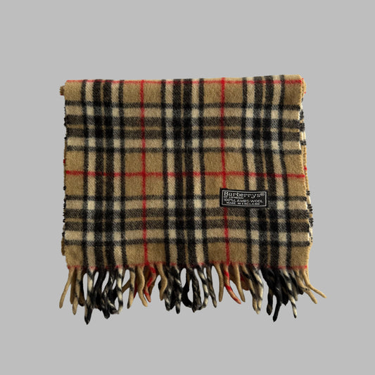 90s Burberry Lambswool Nova Check Scarf