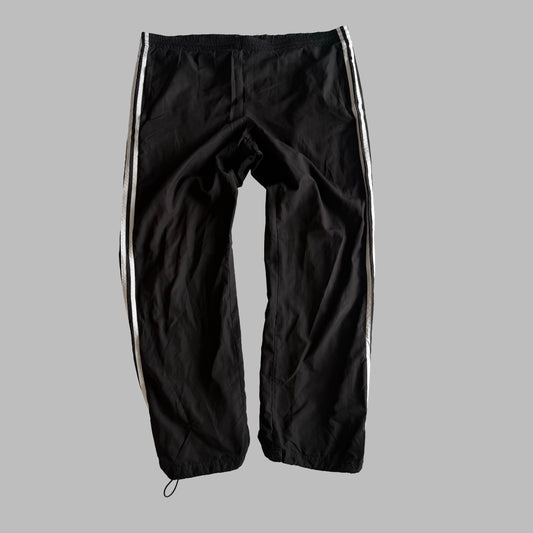 Y2K Adidas Three Stripe Wide Leg Track Pants - L