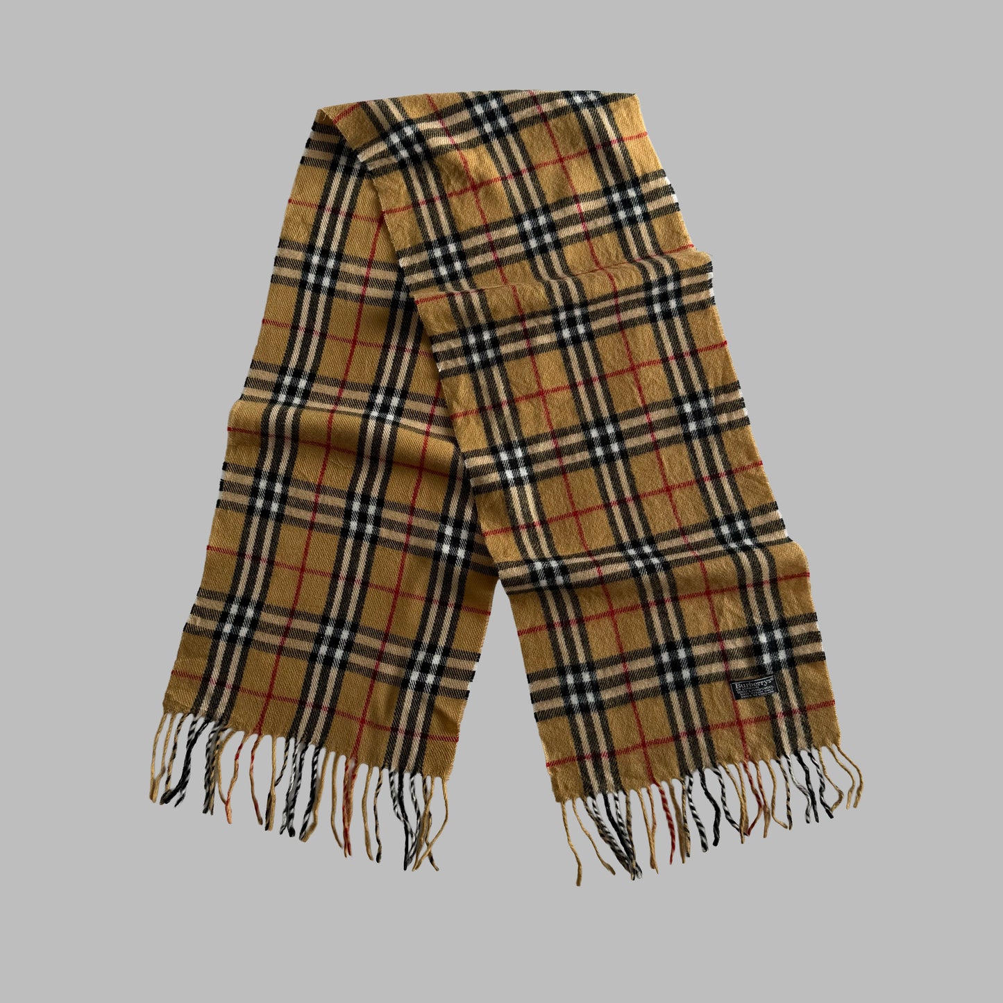 90s Burberry Lambswool Nova Check Scarf