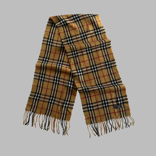 90s Burberry Lambswool Nova Check Scarf