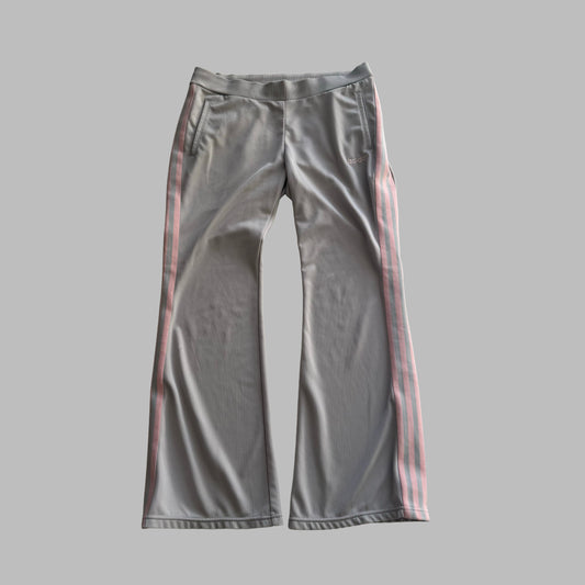 Y2K Adidas Three Stripe Wide Leg Active Track Pants - M