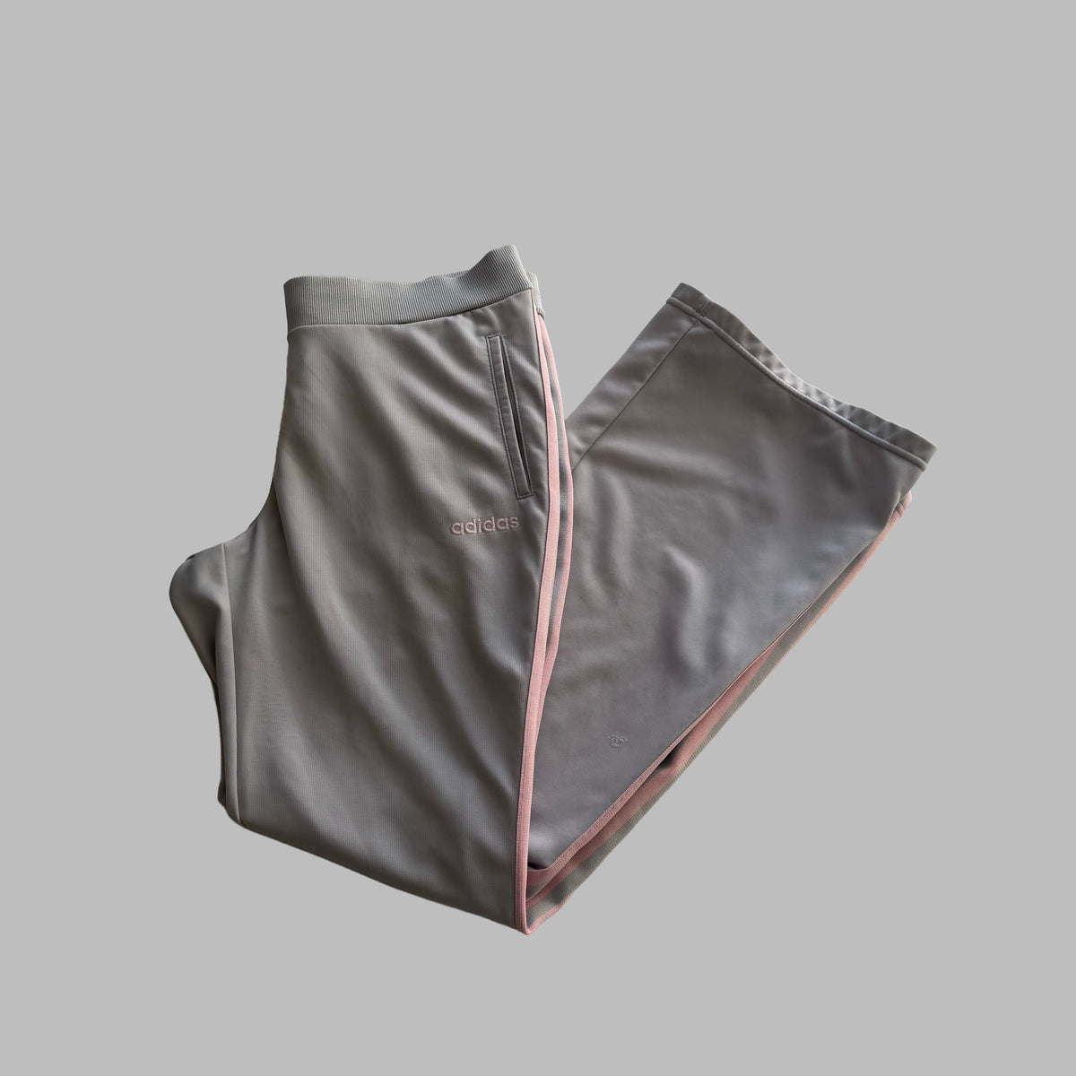 Y2K Adidas Three Stripe Wide Leg Active Track Pants - M
