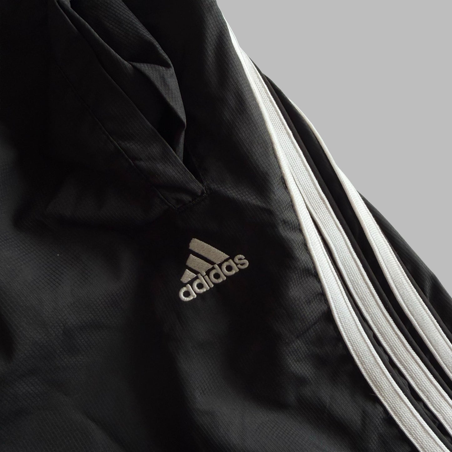 Y2K Adidas Three Stripe Baggy Track Pants - S