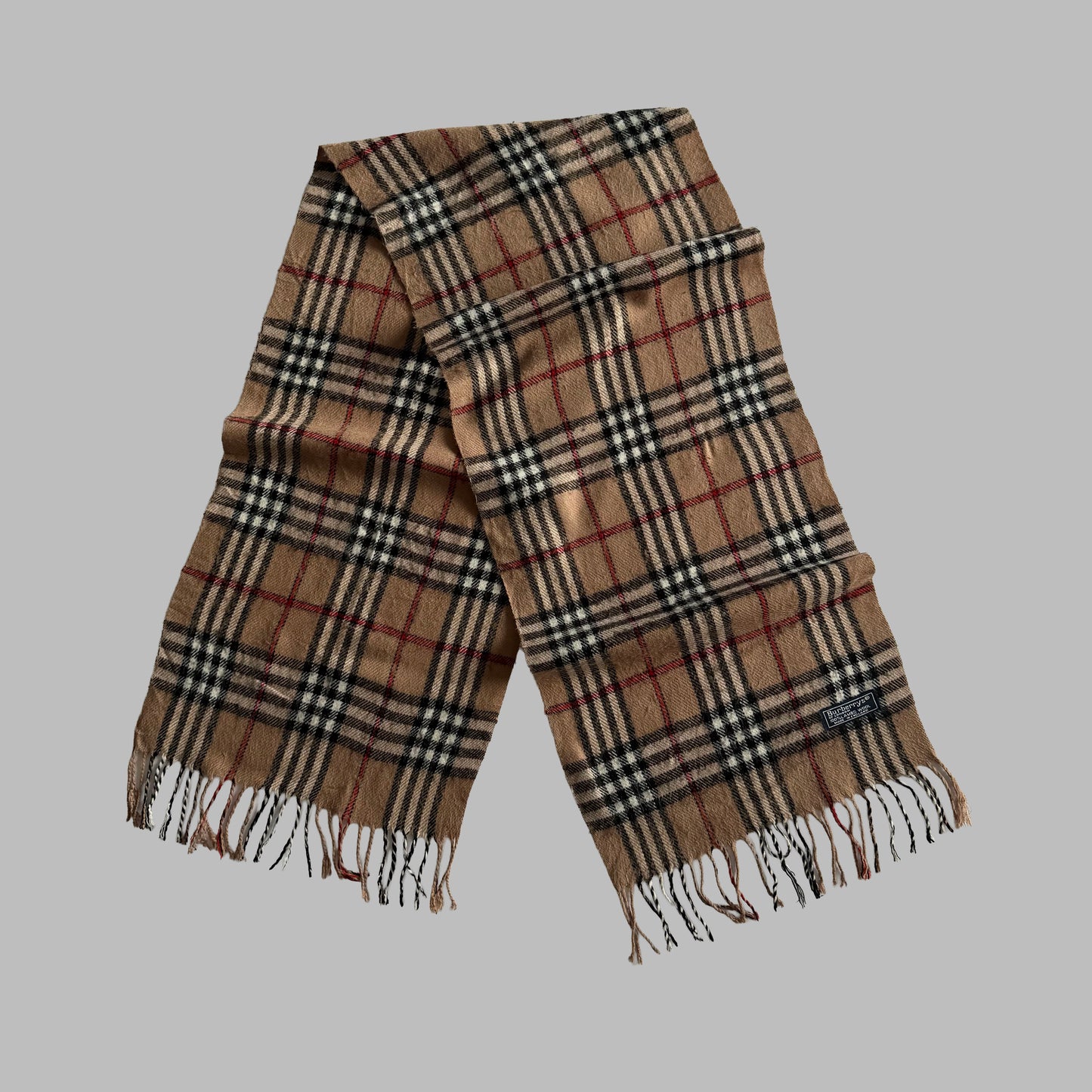 90s Burberry Lambswool Nova Check Scarf