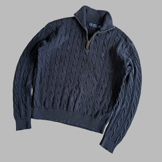 Ralph Lauren Cable Knit Quarter Zip - Small