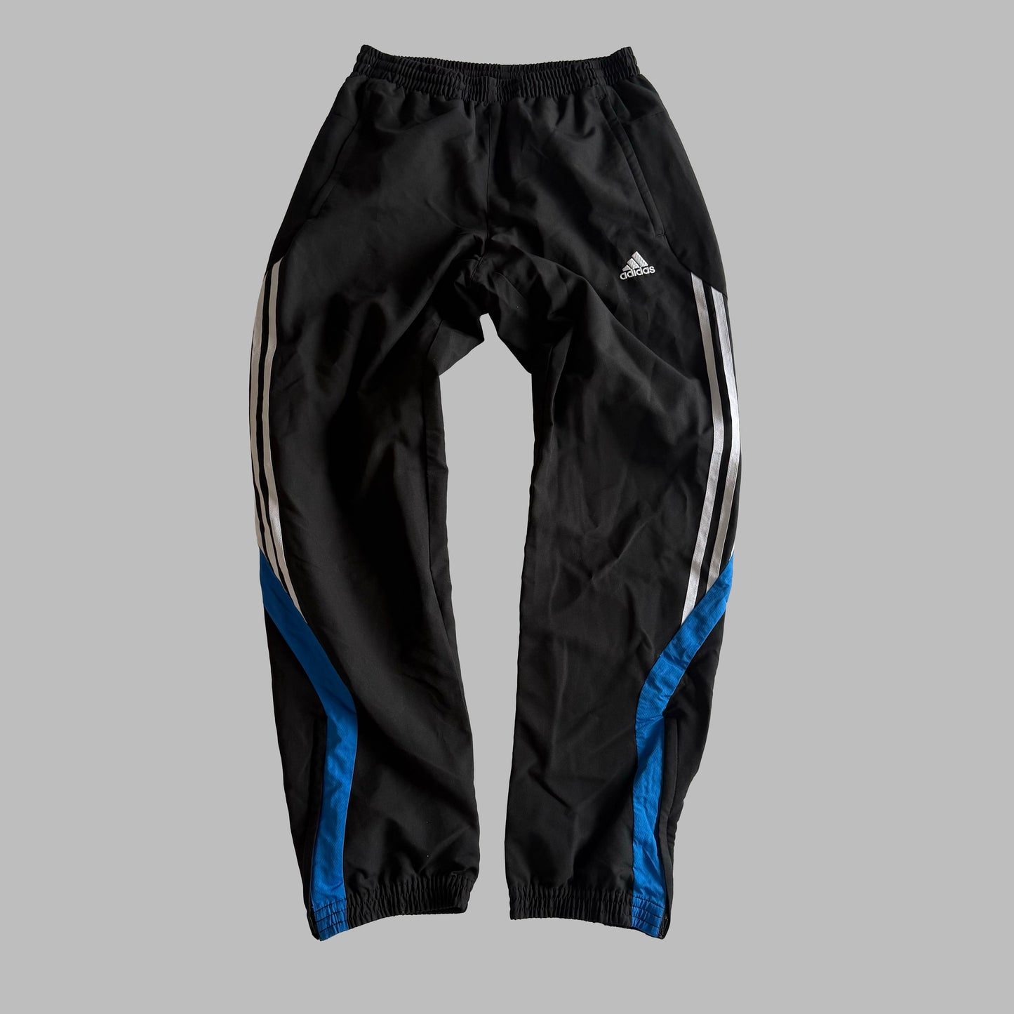 Y2K Adidas Three Stripe Baggy Track Pants - S