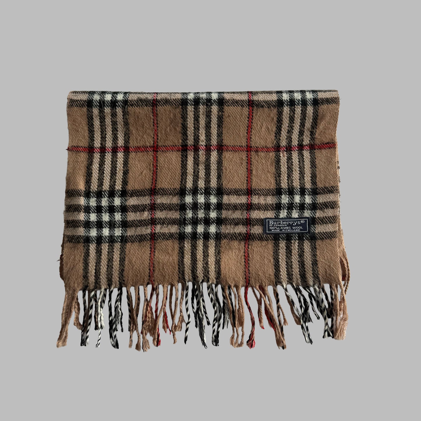 90s Burberry Lambswool Nova Check Scarf