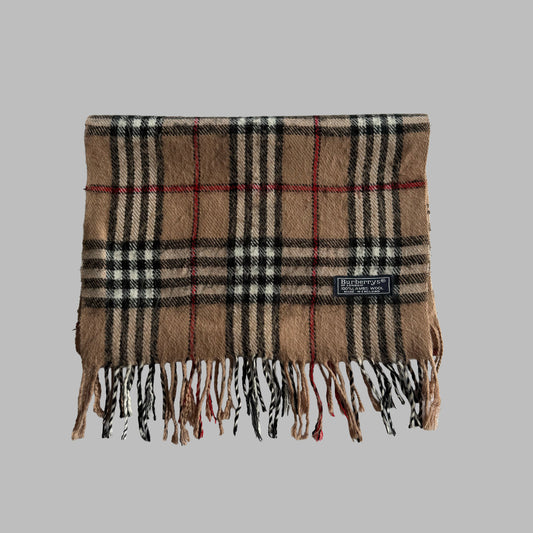 90s Burberry Lambswool Nova Check Scarf