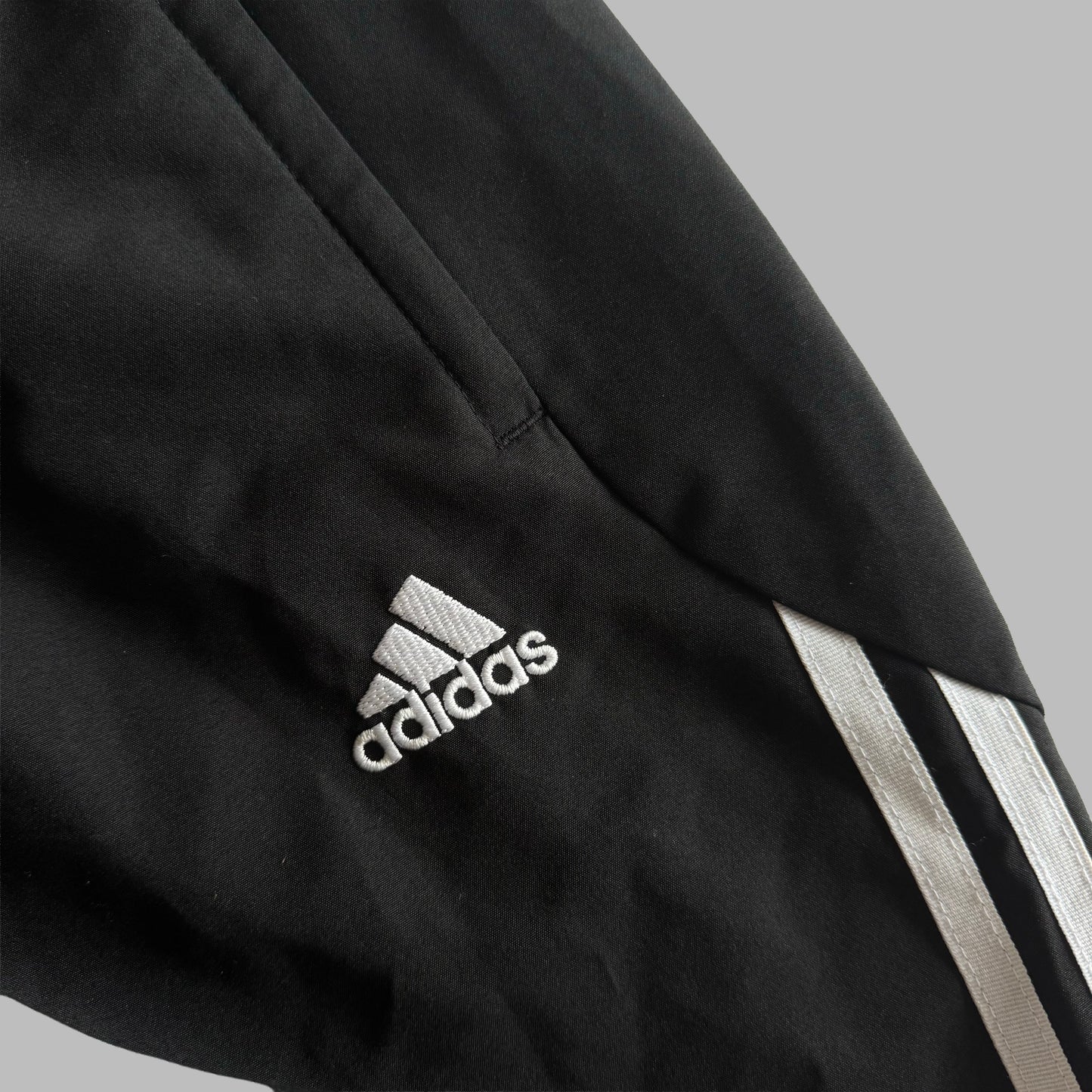 Y2K Adidas Three Stripe Baggy Track Pants - S