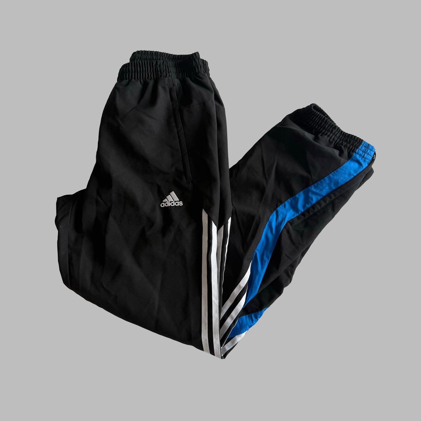Y2K Adidas Three Stripe Baggy Track Pants - S