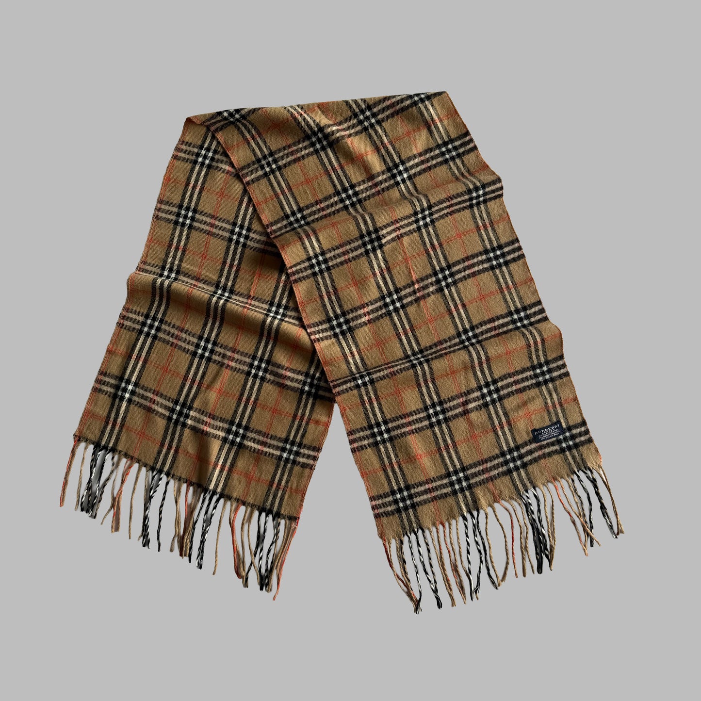 90s Burberry Lambswool Nova Check Scarf