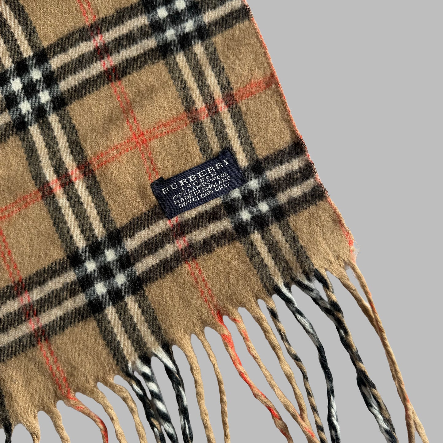 90s Burberry Lambswool Nova Check Scarf