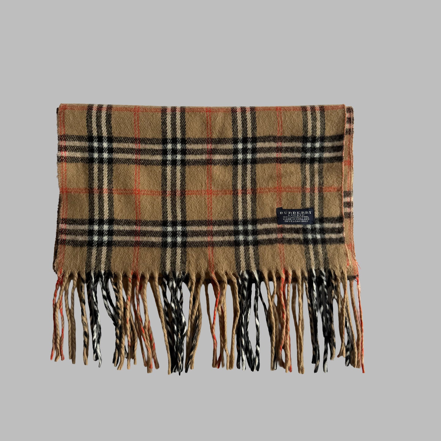 90s Burberry Lambswool Nova Check Scarf