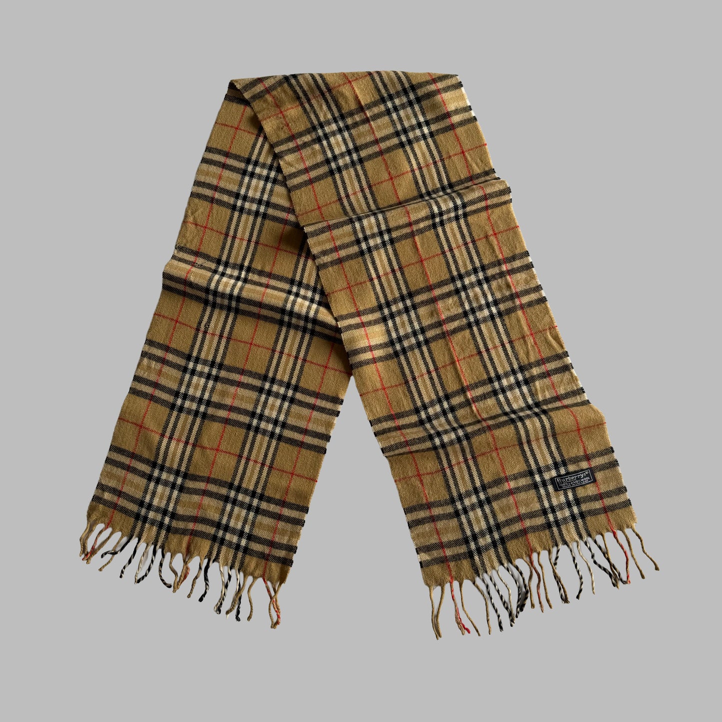 90s Burberry Lambswool Nova Check Scarf