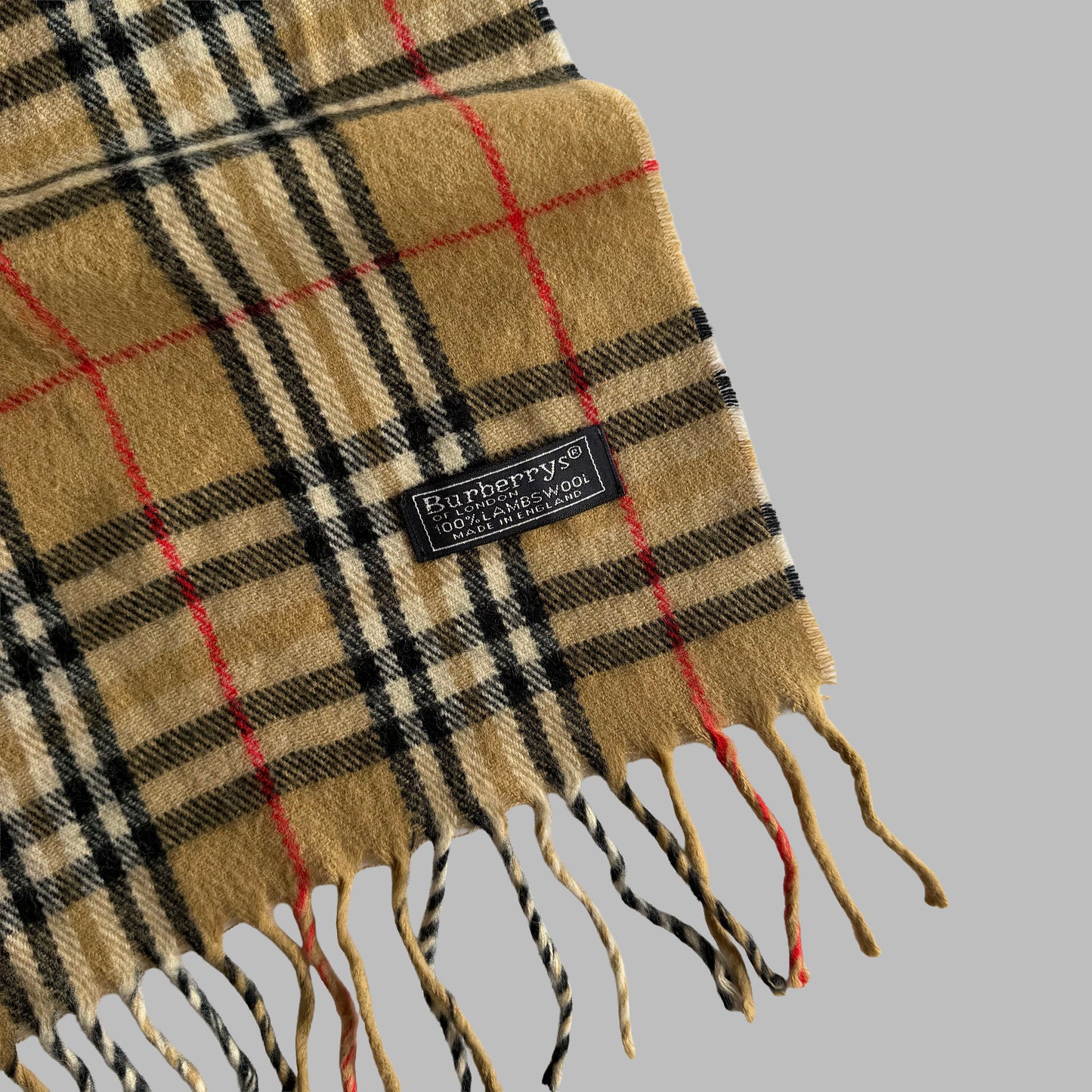 90s Burberry Lambswool Nova Check Scarf