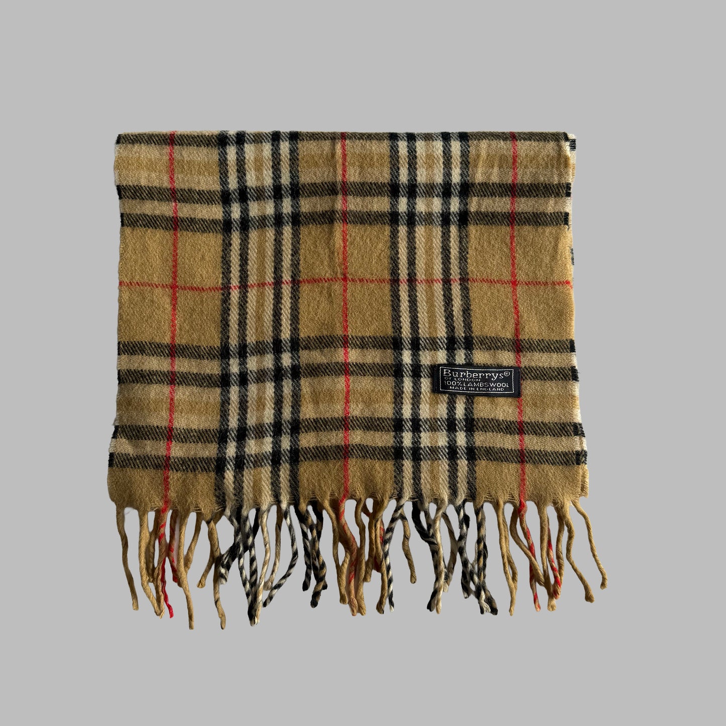 90s Burberry Lambswool Nova Check Scarf