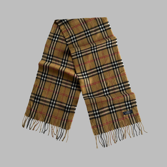 90s Burberry Lambswool Nova Check Scarf