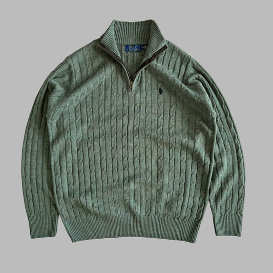 Ralph Lauren Cable Knit Quarter Zip - Large