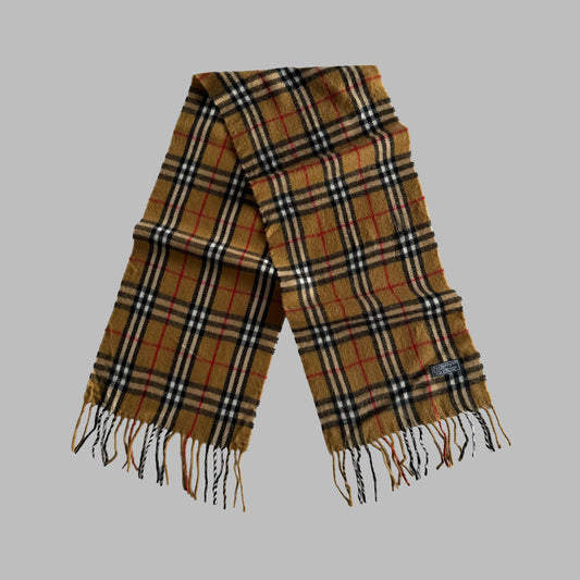 90s Burberry Lambswool Nova Check Scarf