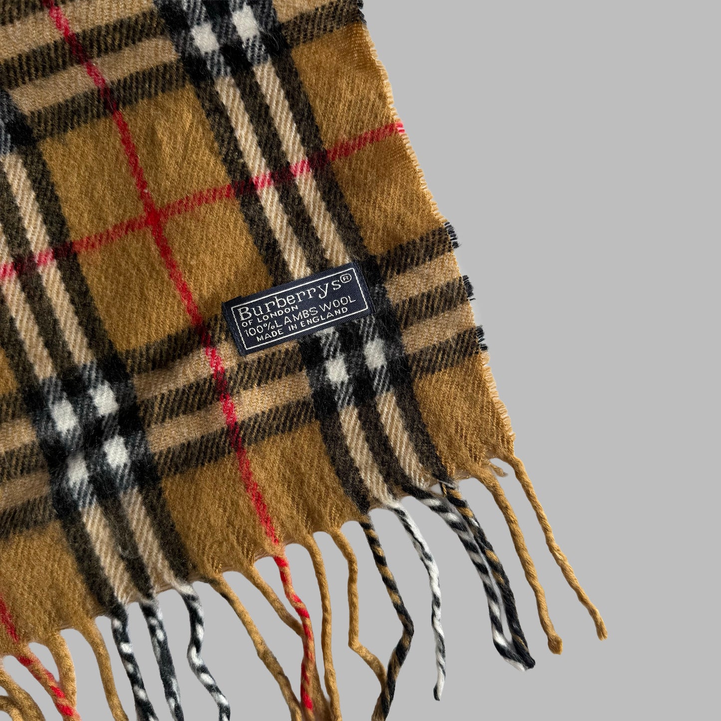 90s Burberry Lambswool Nova Check Scarf