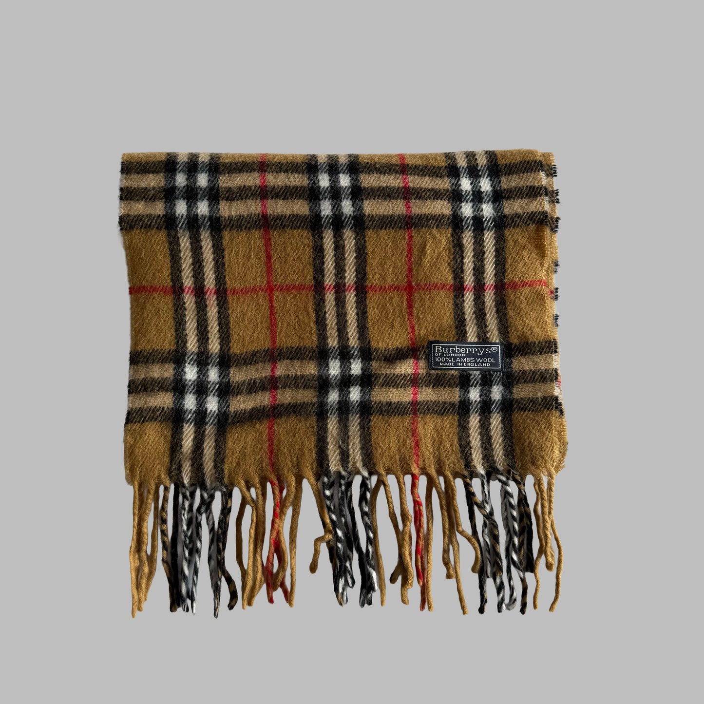 90s Burberry Lambswool Nova Check Scarf