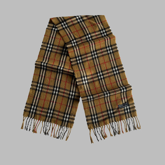 90s Burberry Lambswool Nova Check Scarf