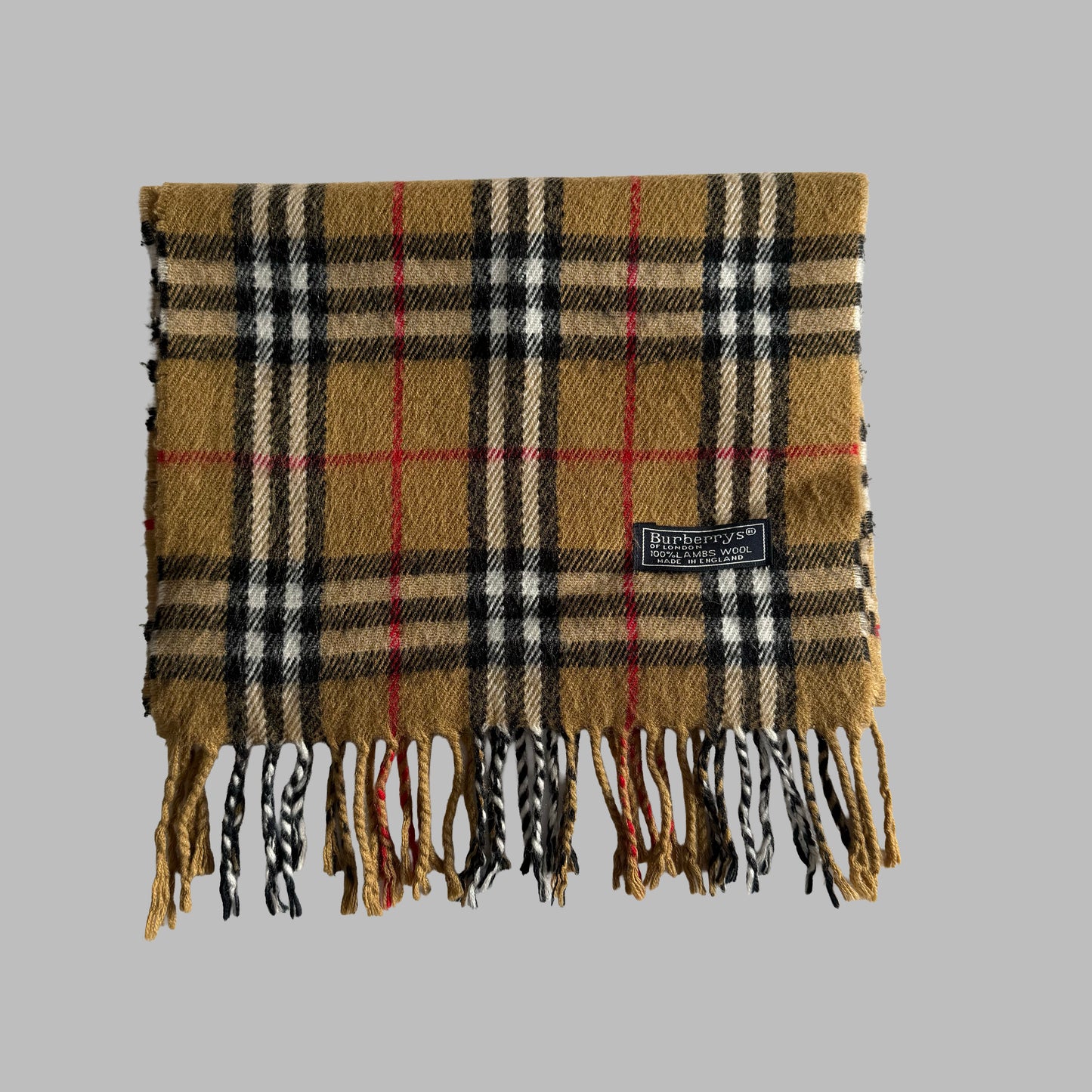 90s Burberry Lambswool Nova Check Scarf