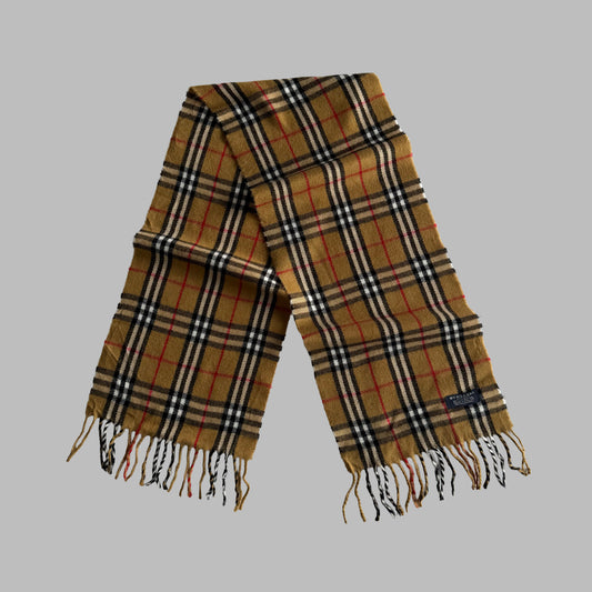 90s Burberry Lambswool Nova Check Scarf