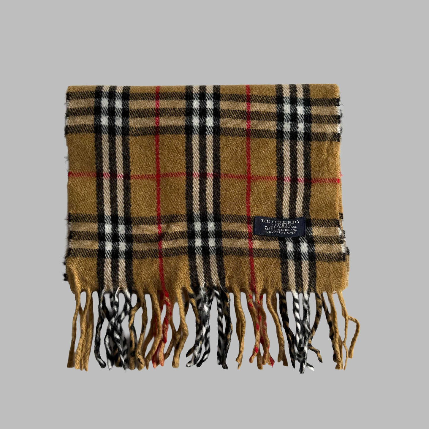 90s Burberry Lambswool Nova Check Scarf