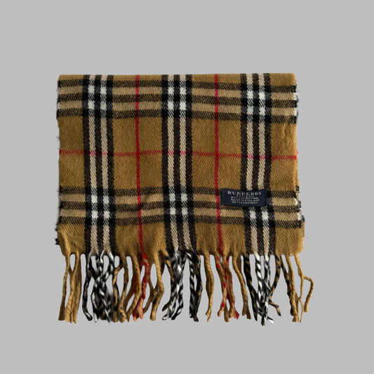 90s Burberry Lambswool Nova Check Scarf