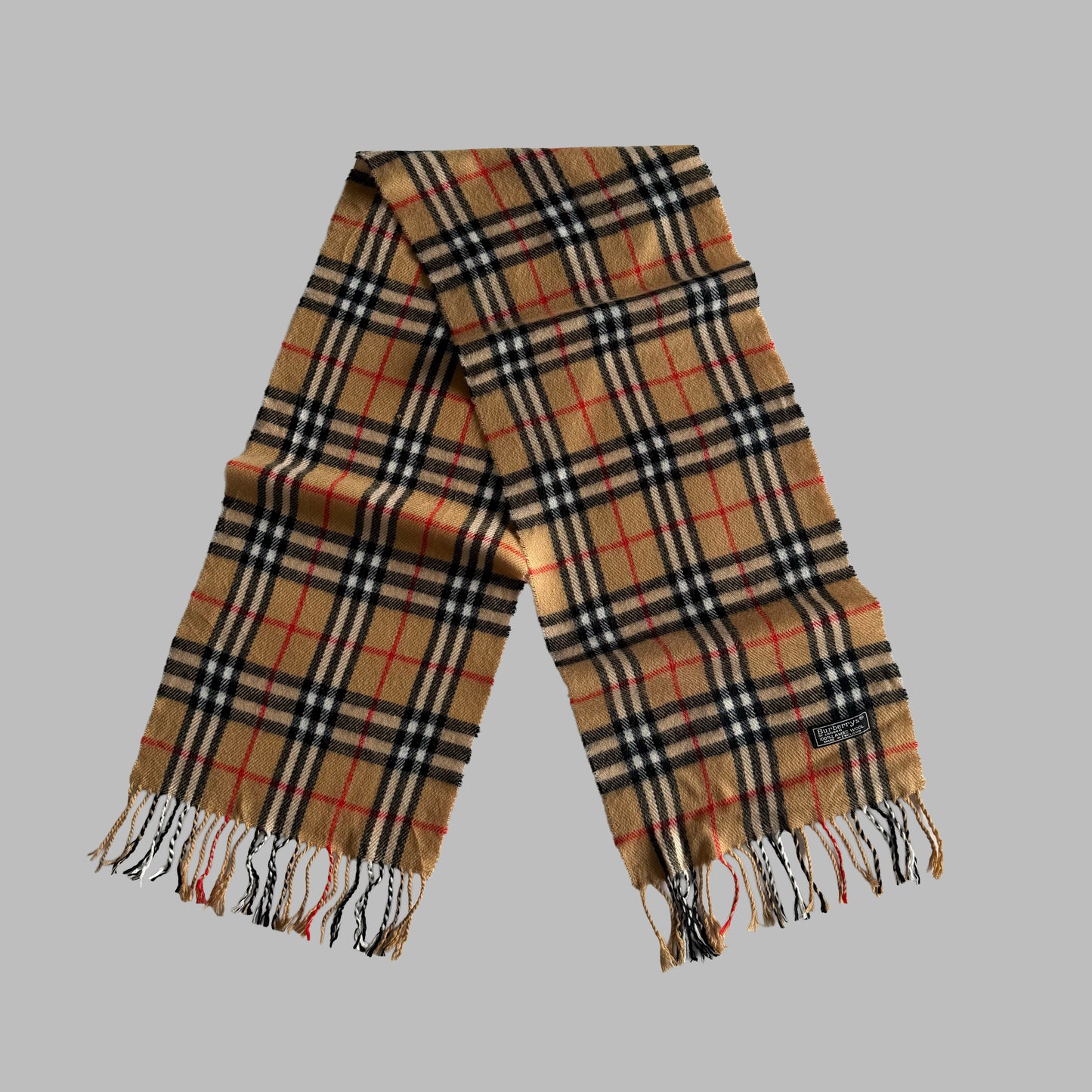 90s Burberry Lambswool Nova Check Scarf