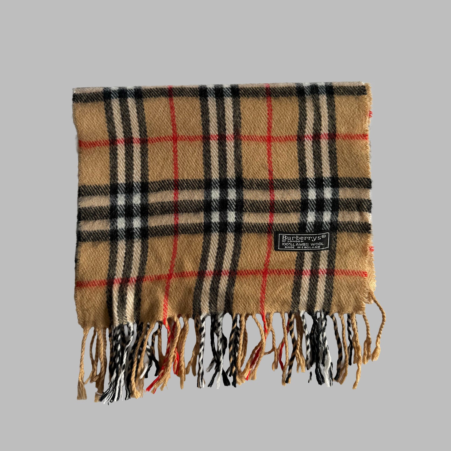 90s Burberry Lambswool Nova Check Scarf