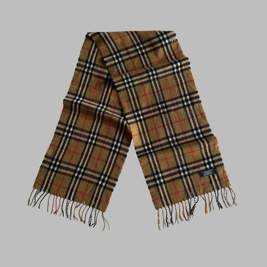 90s Burberry Lambswool Nova Check Scarf